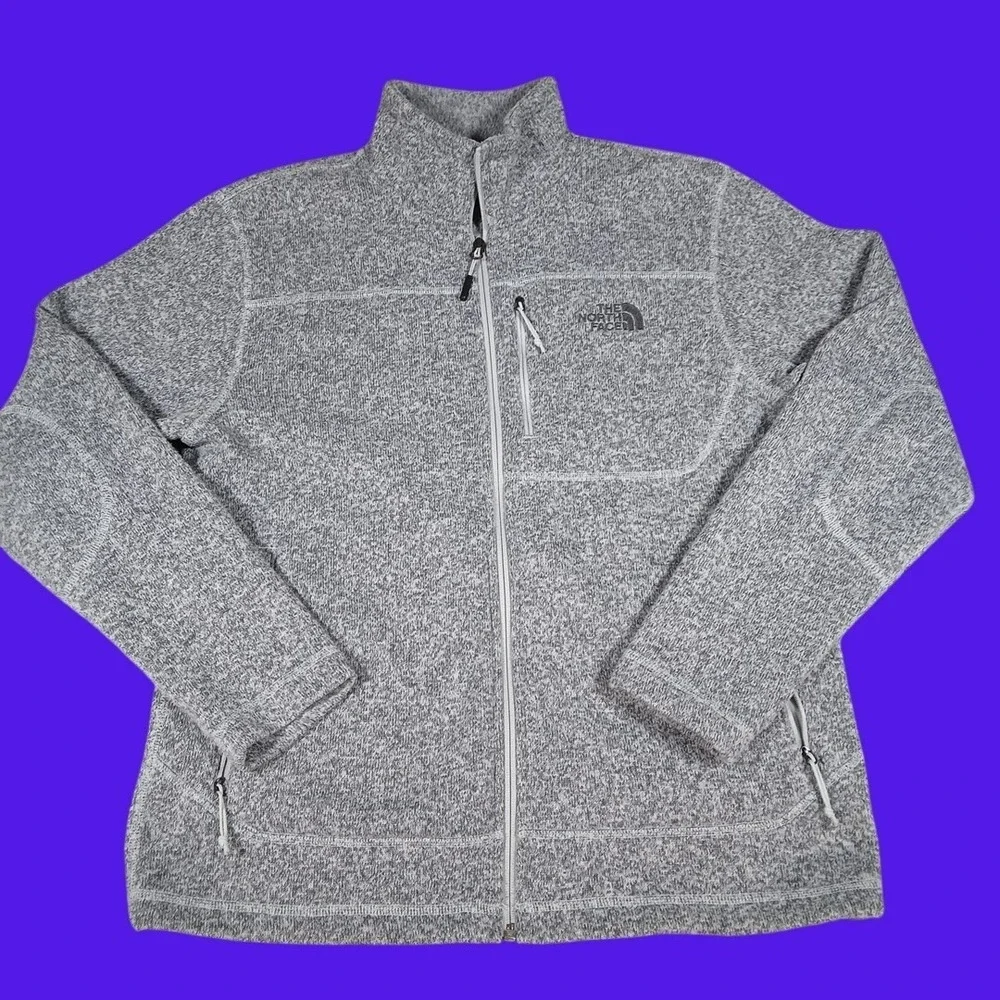 North Face Gordon Lyons Sweater Jacket Mens M Gray Fleece Hiking